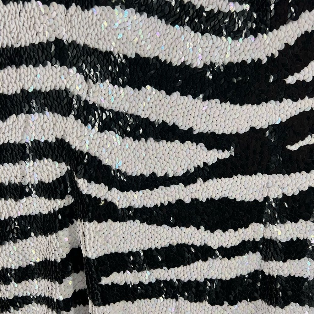 Sean Sequin Long Strapless Formal Zebra Print Iri… - image 5